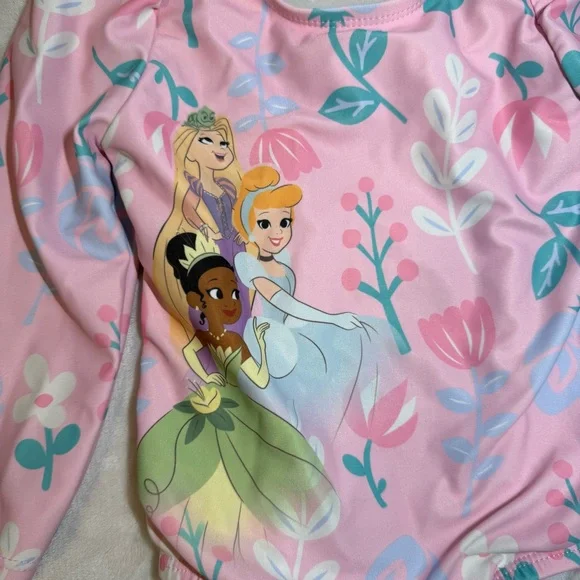 Disney‎ Princess Baby Girl Swimsuit Pink Long Sleeve 18M - Picture 2 of 4